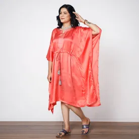 Salmon Pink Modal Silk Kaftan Dress (Medium)