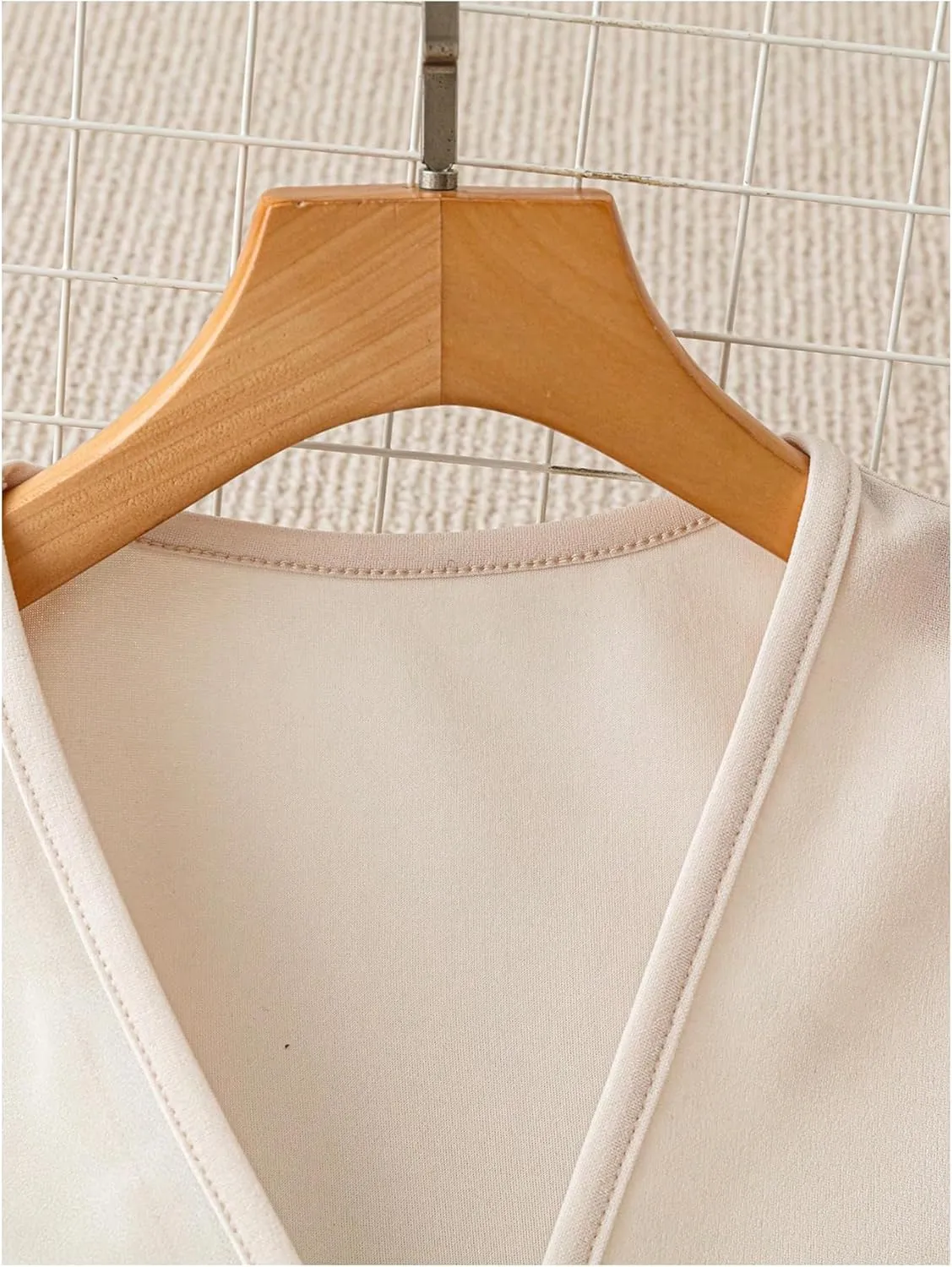 SHENHE Women's Wrap V Neck Mesh Panel Sleeveless Blouse Asymmetrical Business Casual Top