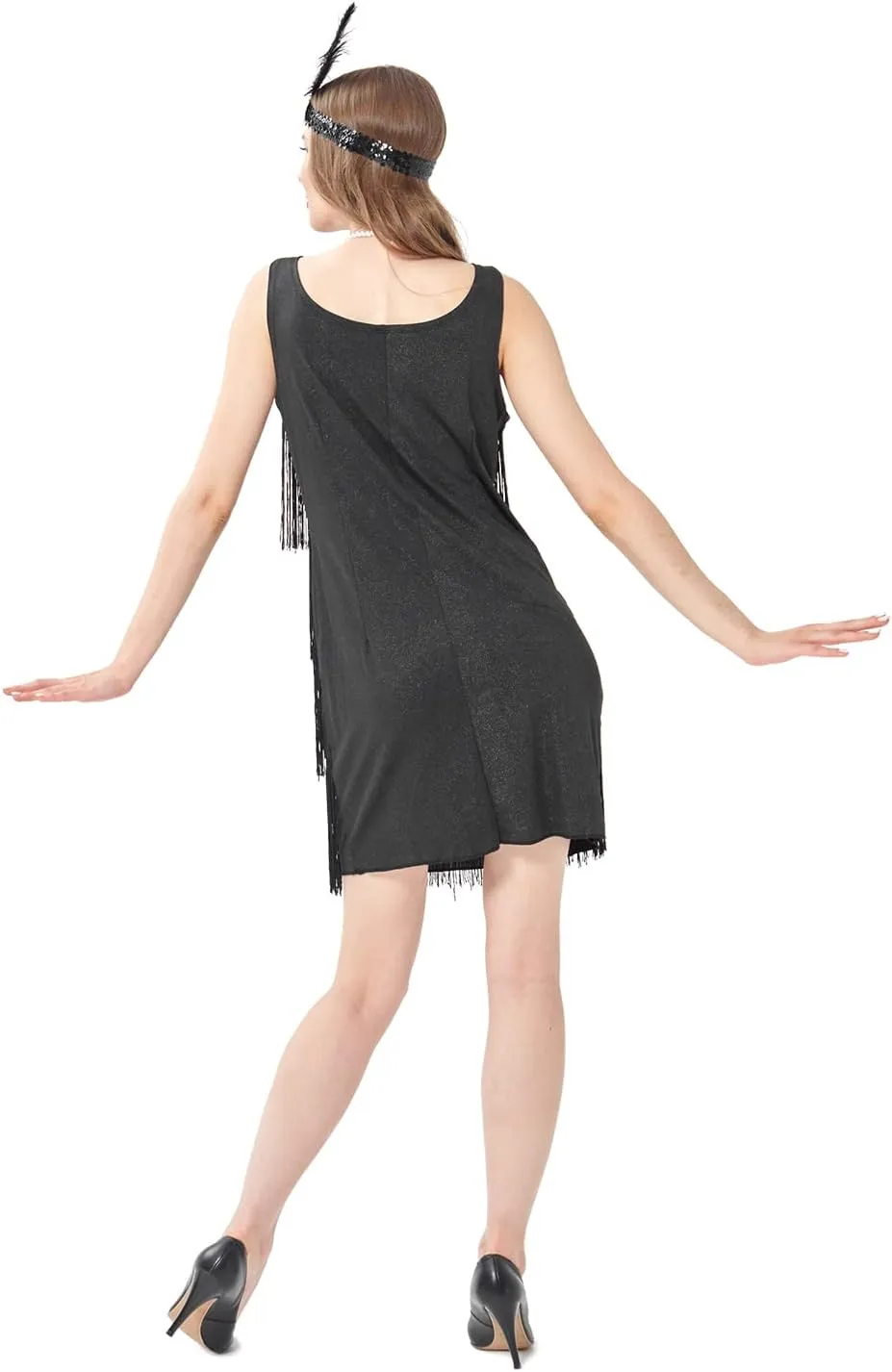 Sincere Party Roaring the 20s Flapper Costume for Women,Great Gatsby Flapper Dresses with Necklace and Headband