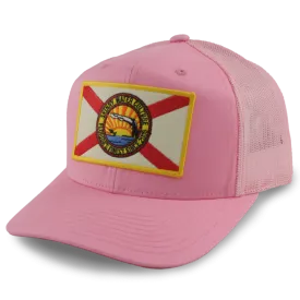 Skinny Water Culture Cracker 6 Panel Mesh Back Hat/Pink