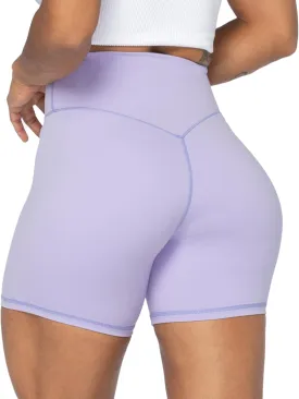 Sunzel No Front Seam High Waist Biker Shorts for Women, Squat Proof Yoga Workout Gym Bike Shorts