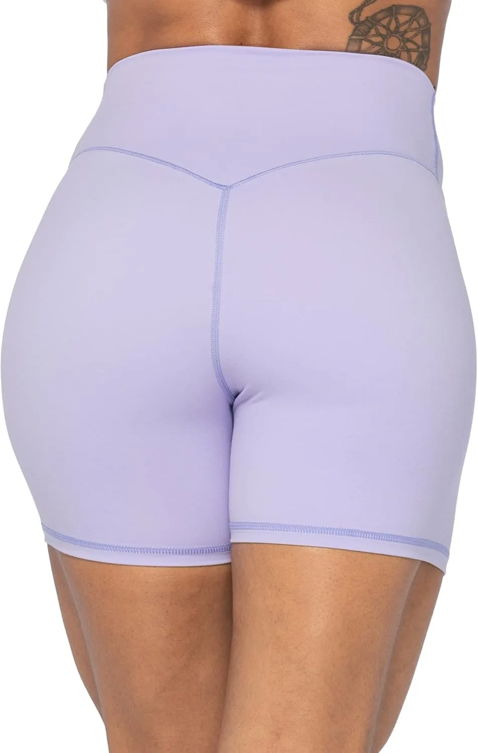 Sunzel No Front Seam High Waist Biker Shorts for Women, Squat Proof Yoga Workout Gym Bike Shorts