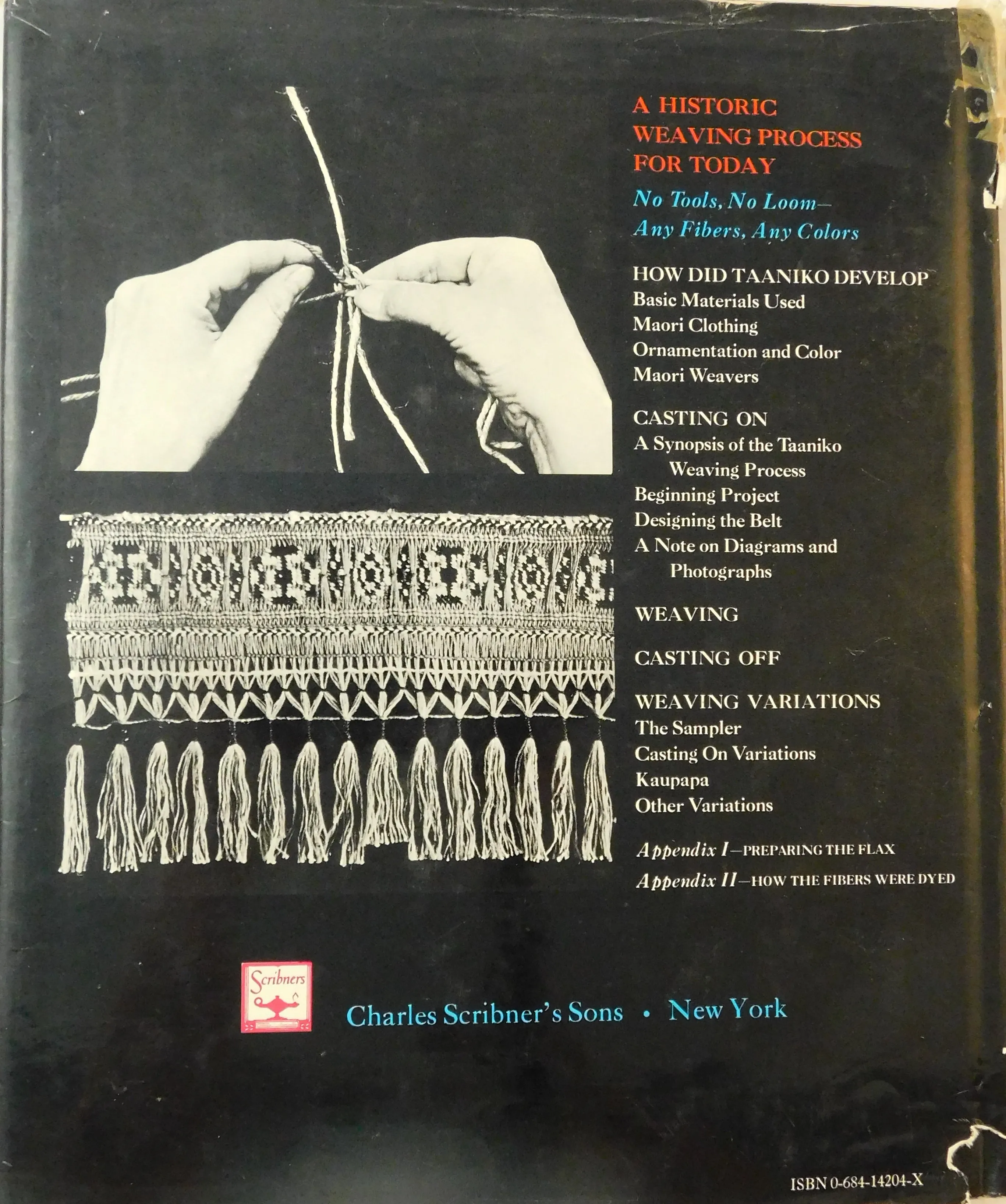 Taaniko Maori Hand-Weaving- Used Book