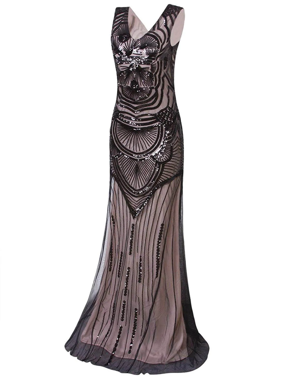 [US Warehouse] 1920s Sequin Mermaid Maxi Dress