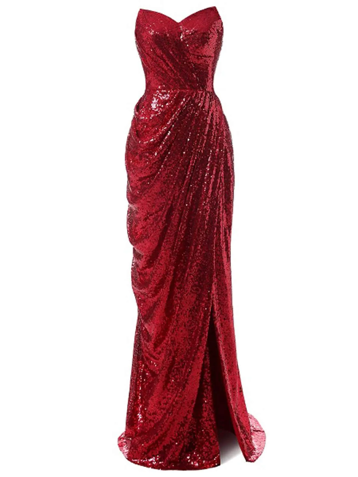 [US Warehouse] 1920s Strapless Sequin Bridesmaid Dress