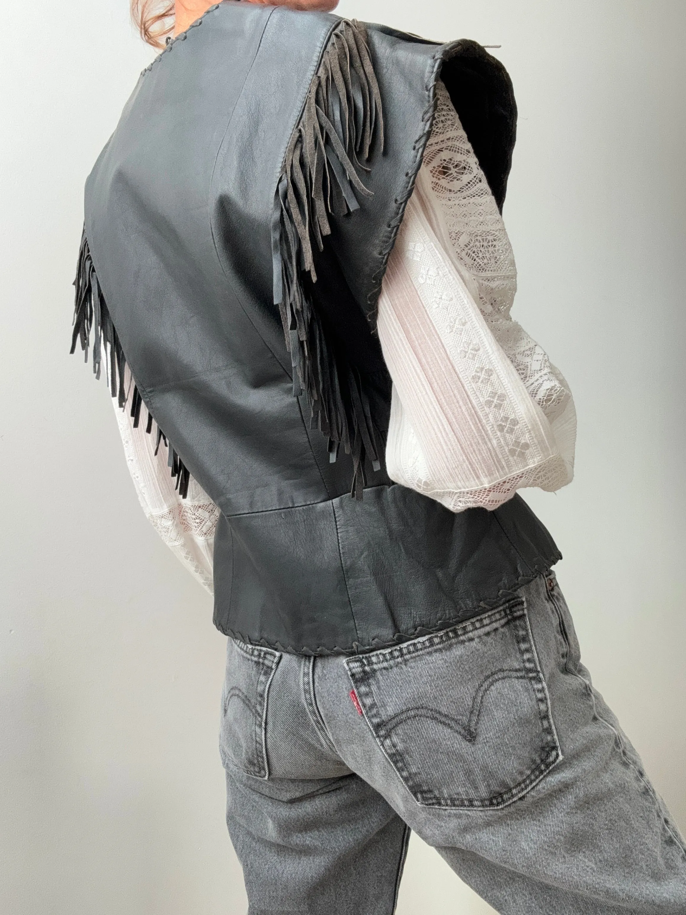Vintage Harley Davidson Leather Vest.