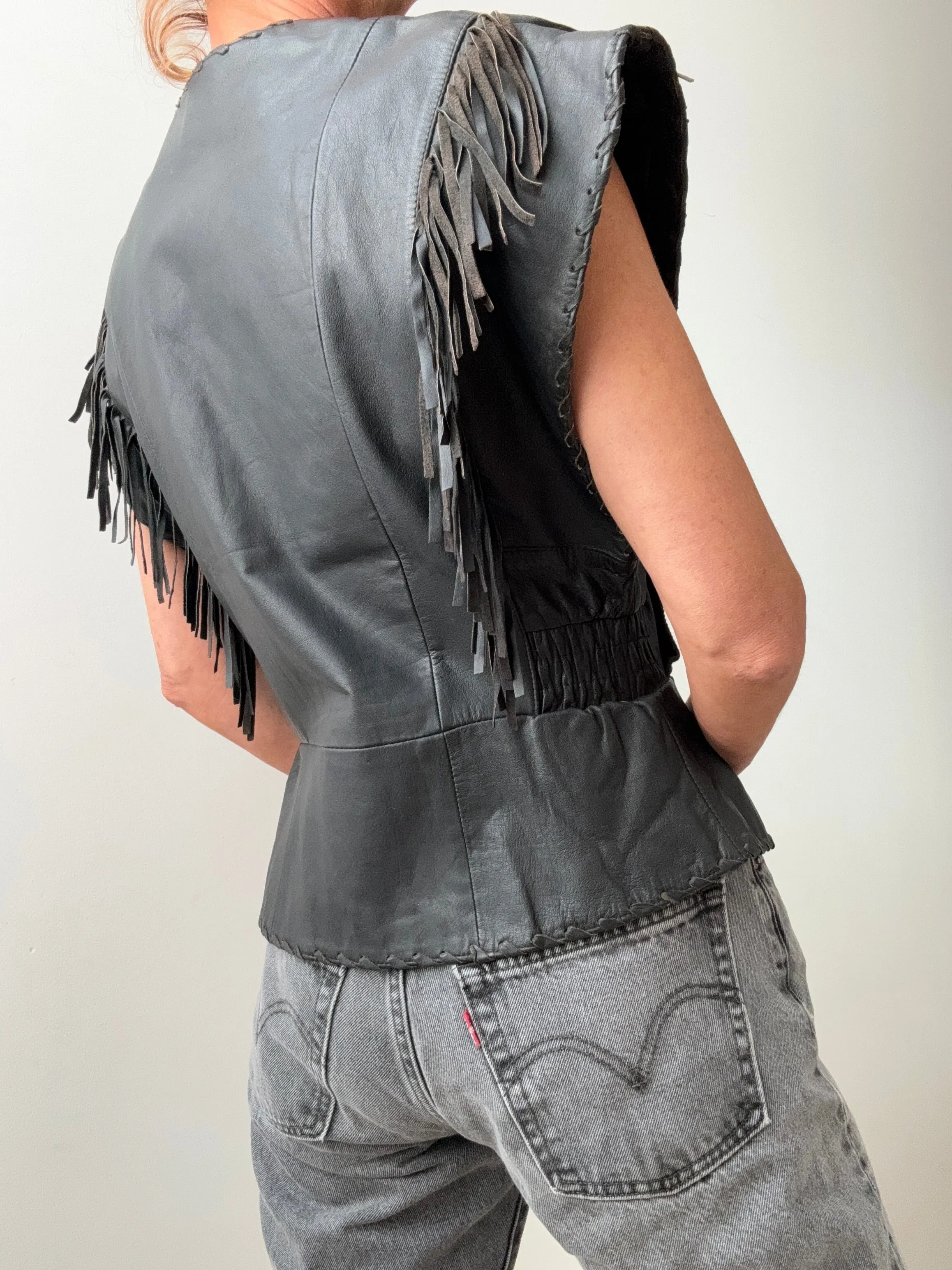 Vintage Harley Davidson Leather Vest.