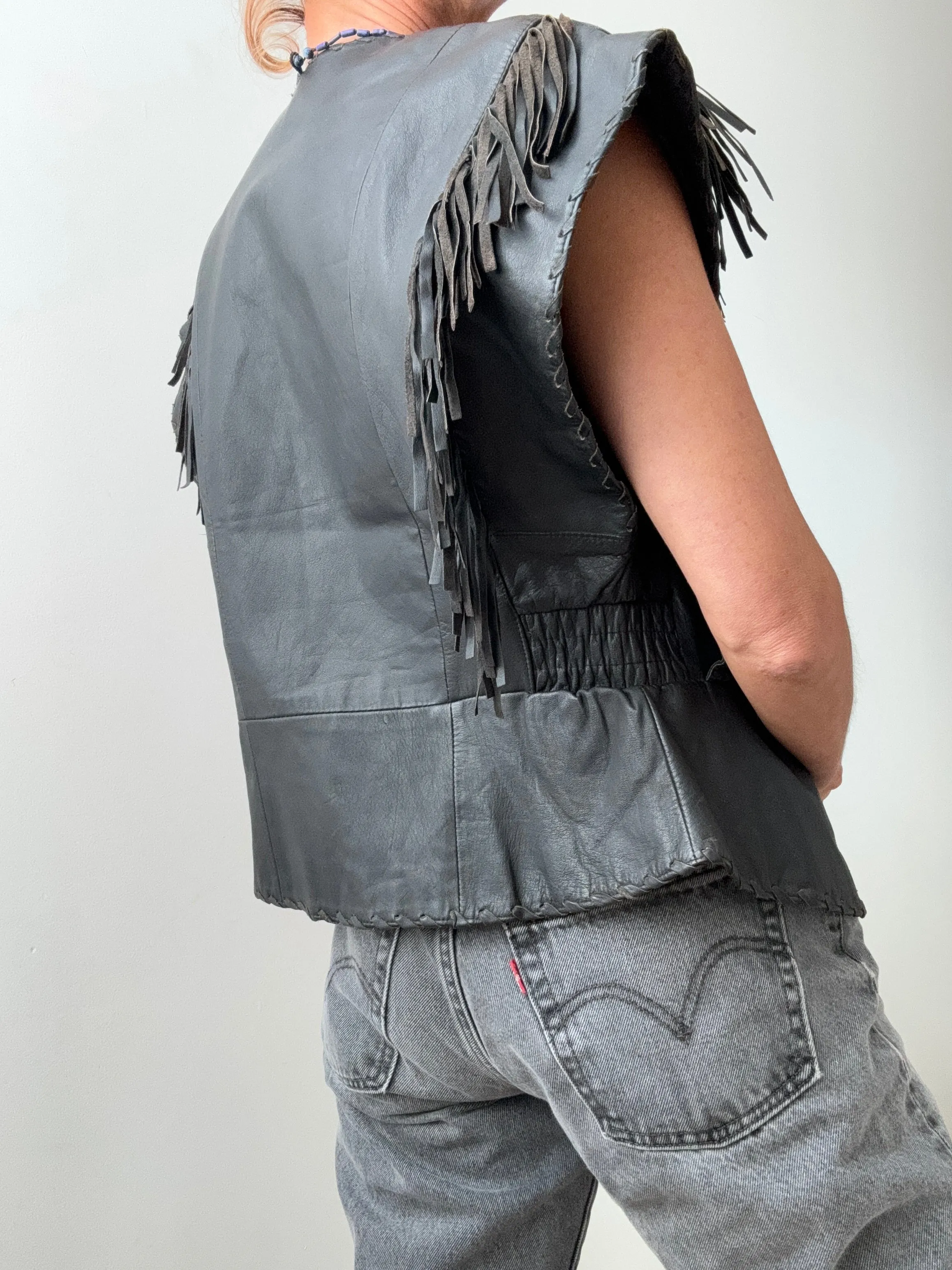Vintage Harley Davidson Leather Vest.