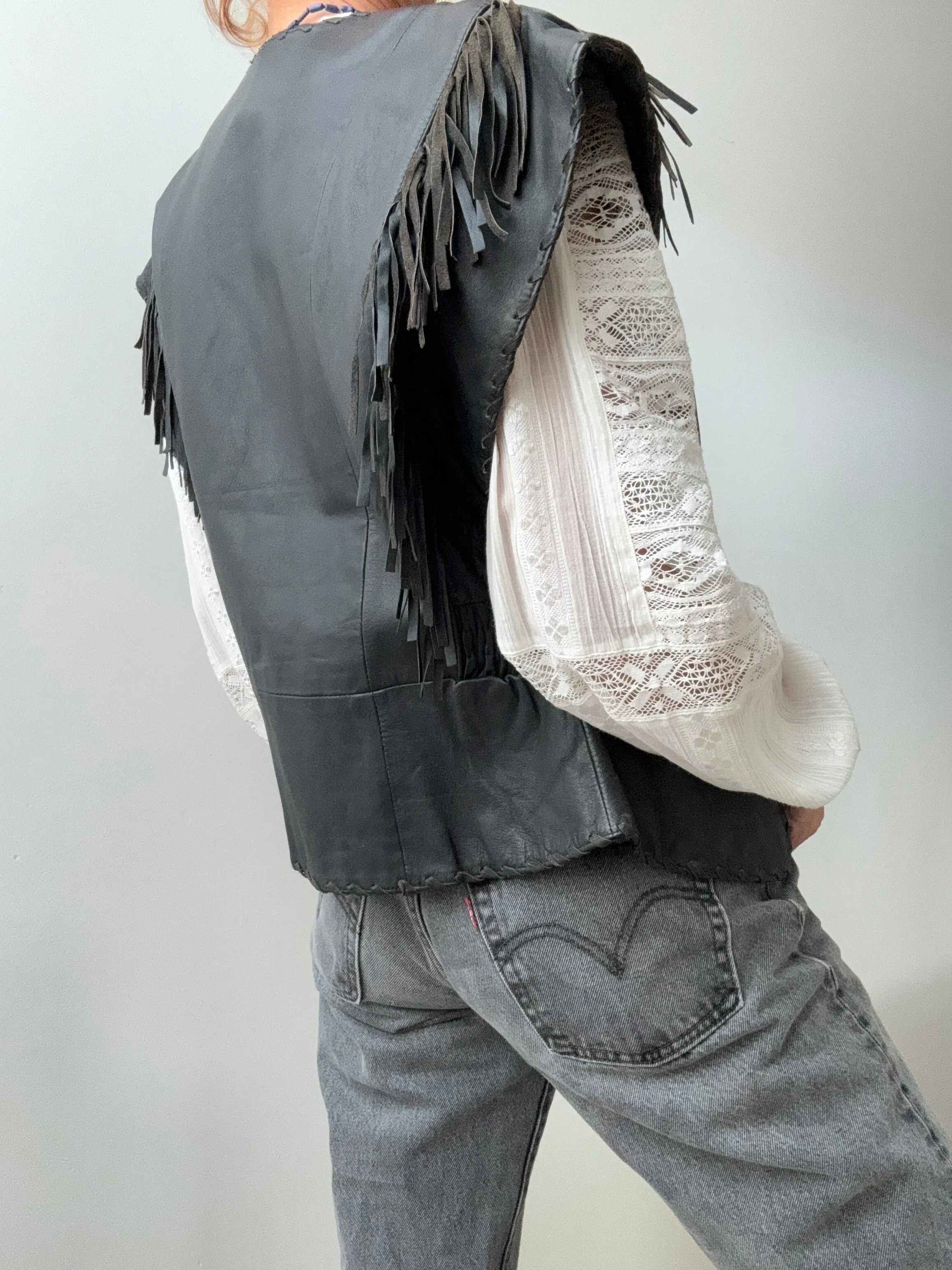 Vintage Harley Davidson Leather Vest.