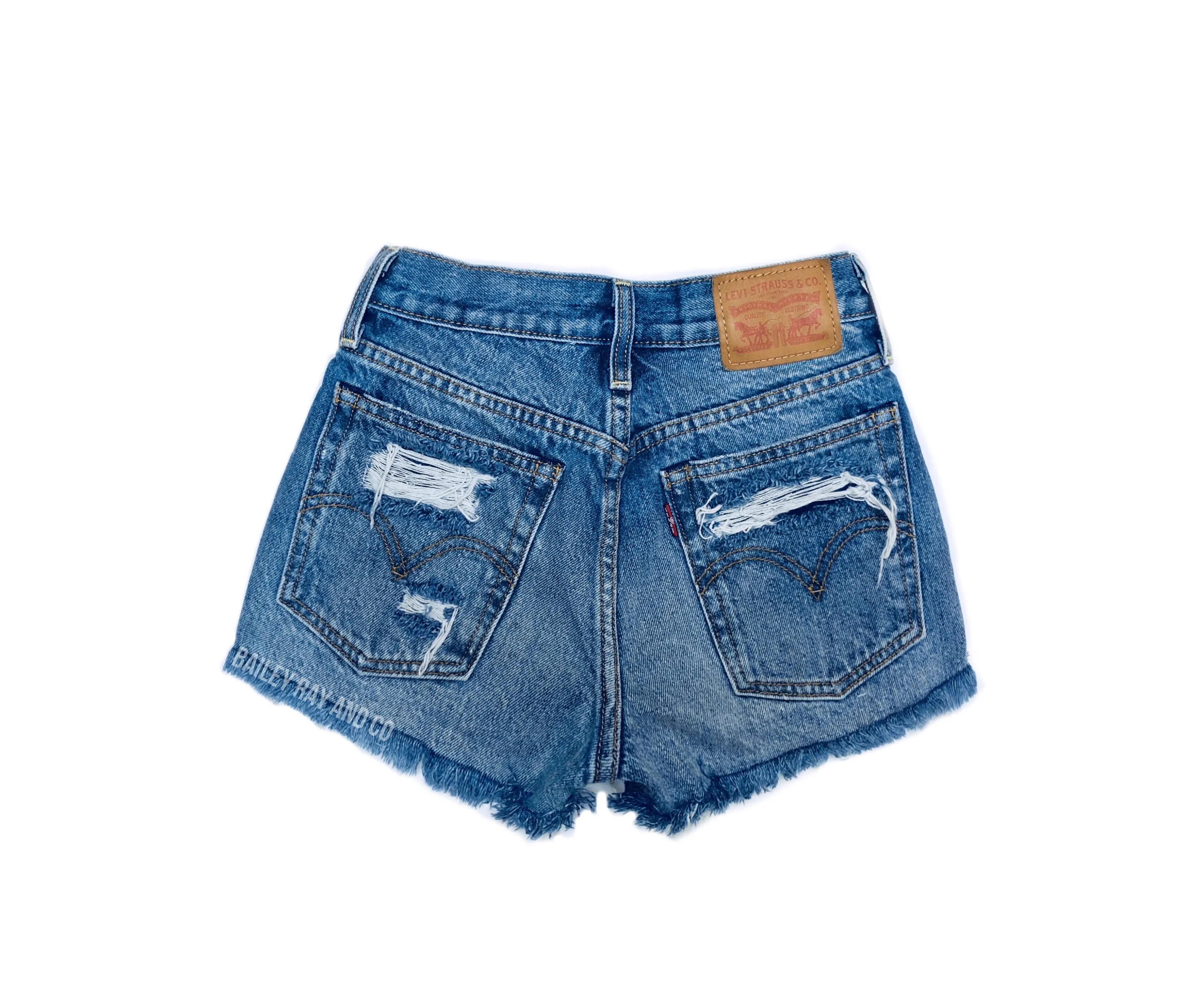 Vintage, High Waisted Levi Shorts - Destroyed