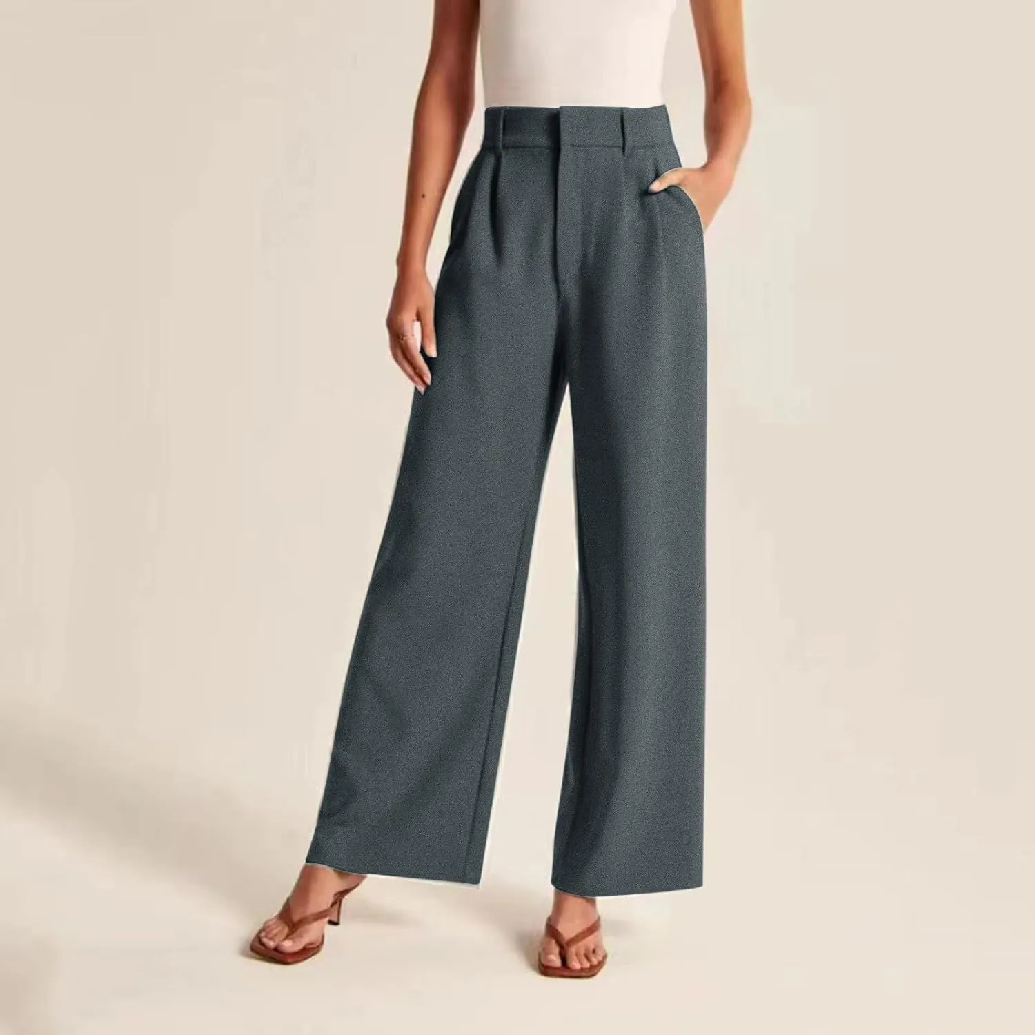 Wide Leg Dress Pants Women's High Waisted Trousers