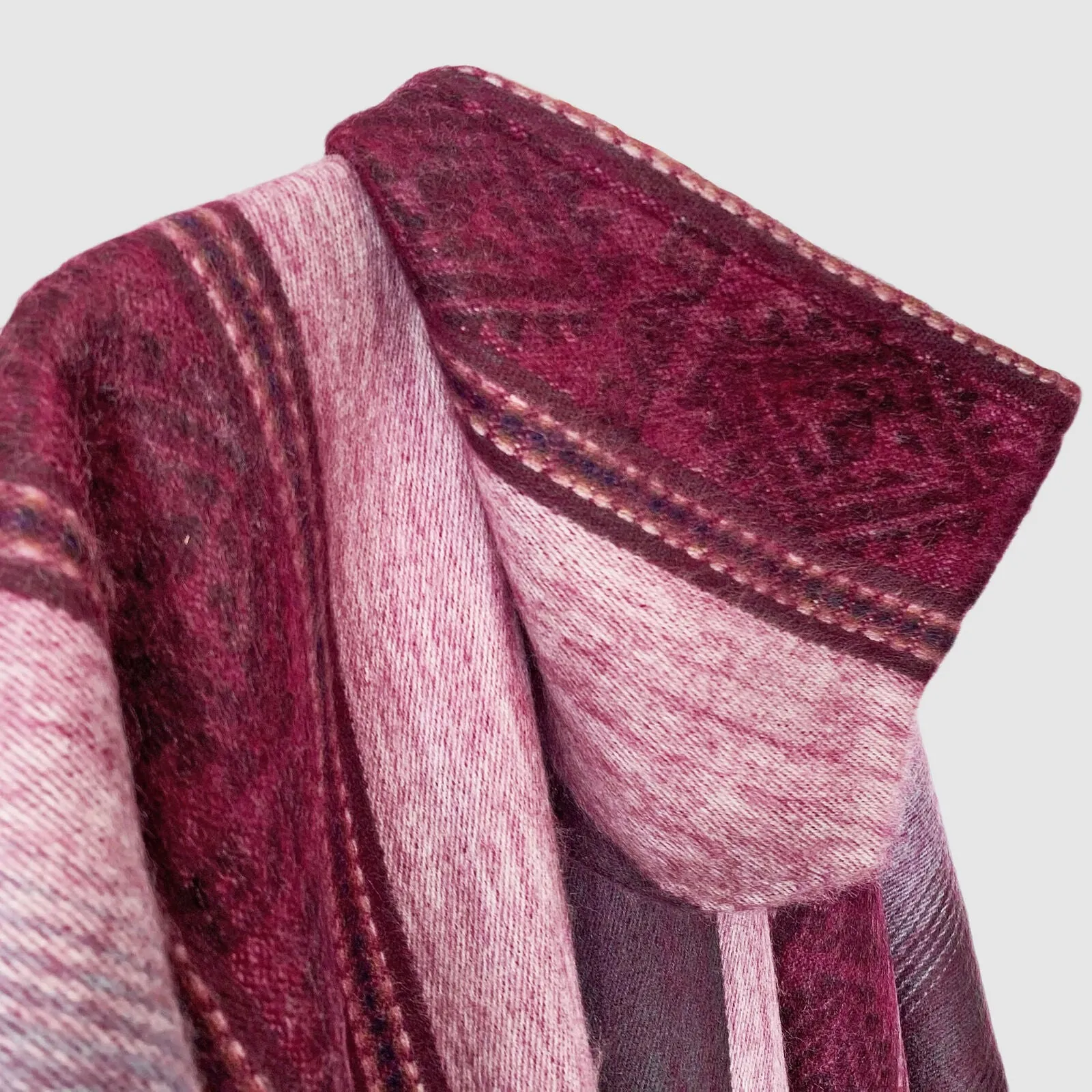 Yaruqui - Lightweight Baby Alpaca Hooded Poncho - Burgundy - Unisex