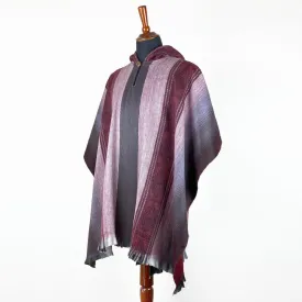Yaruqui - Lightweight Baby Alpaca Hooded Poncho - Burgundy - Unisex